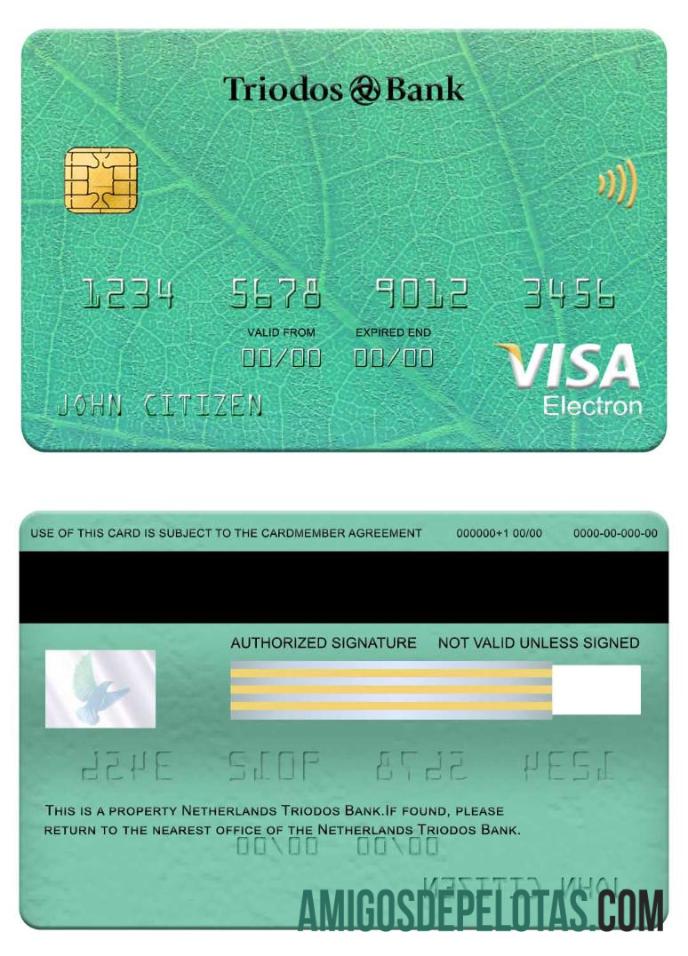 Netherlands Triodos Bank Visa Electron Card download for verification